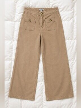 OPHELIA ROE Wide-Leg Camel Cotton Pants